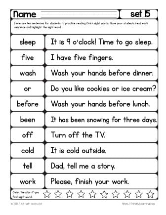 Sight Words Reading Practice | List 15  