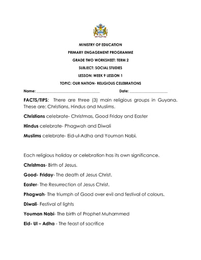 Grade 2 - Worksheets - Social Studies