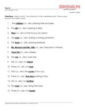 2nd grade subject verb agreement worksheet
