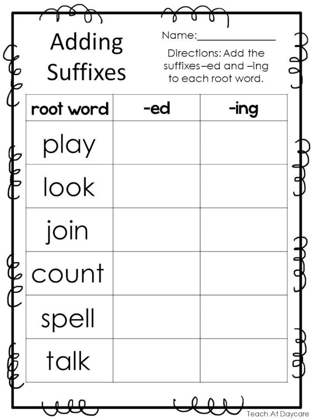 2nd grade suffix worksheet