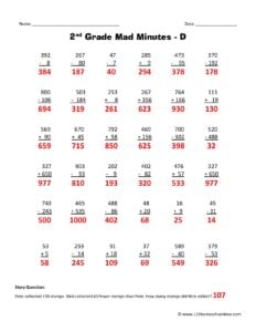 ✏️ FREE Printable 2nd Grade Math Minutes Worksheets pdf