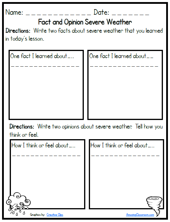 2nd grade weather worksheet