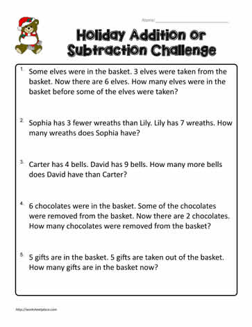 2nd Grade Word Problems Worksheets