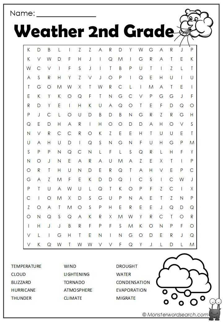2nd grade word search worksheet