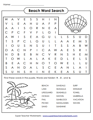 2nd grade word search worksheet