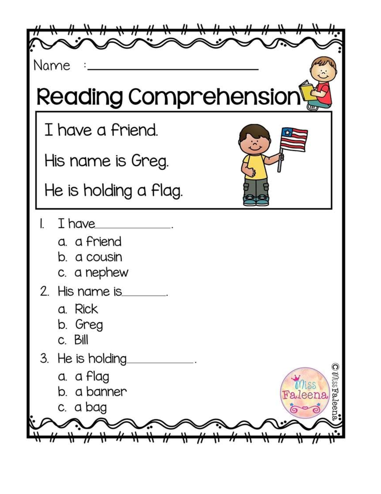 2nd grade worksheet reading