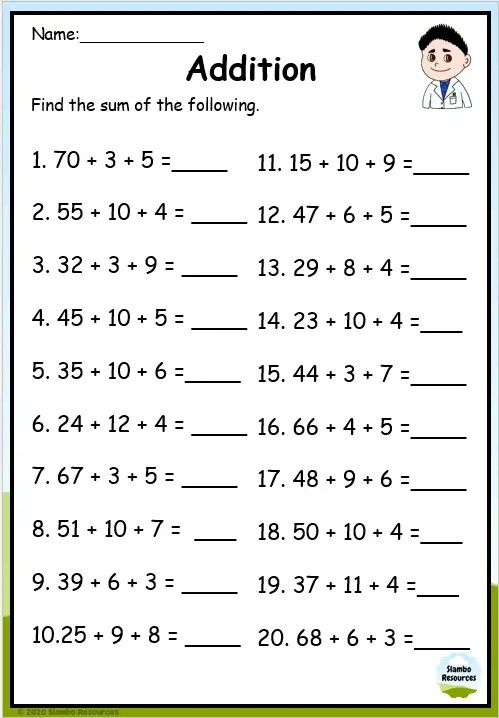 Grade 2 Addition Worksheets | Free Printables | Math Worksheets