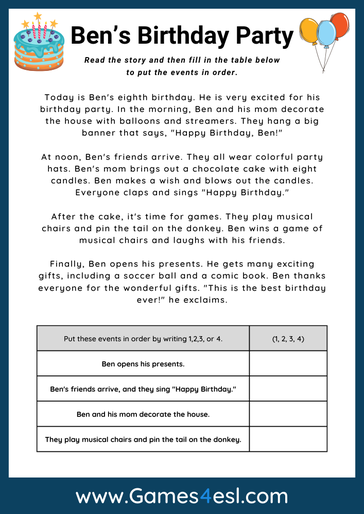 2nd Grade Reading Comprehension Worksheets | Games4esl