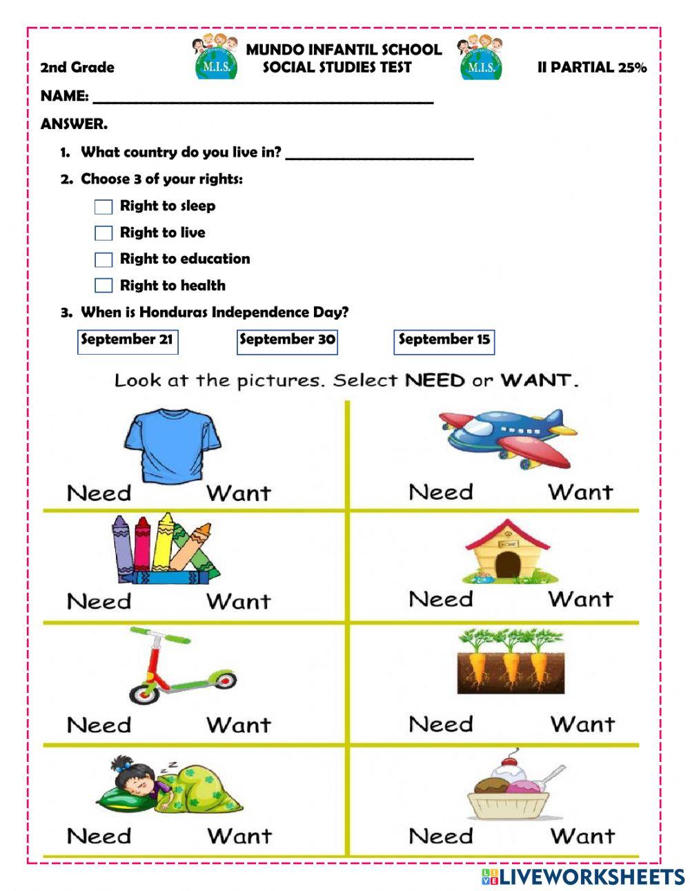 Social Studies online exercise for 2nd Grade  