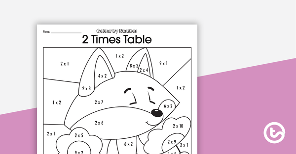 Colour By Number Worksheet - 2 Times Tables | Teach Starter