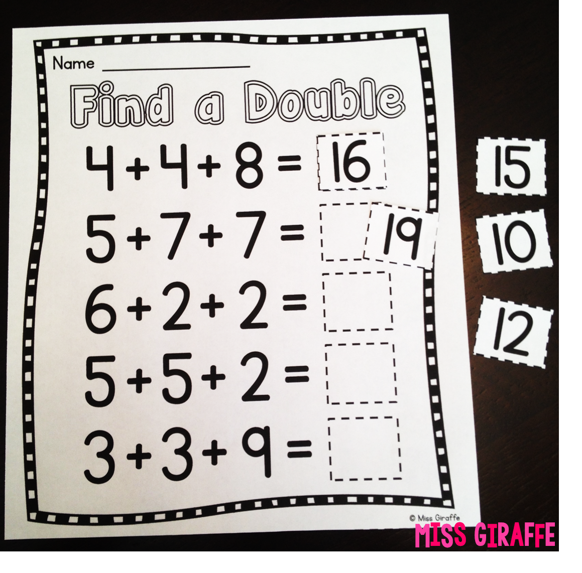Miss Giraffes Class: Adding 3 Numbers