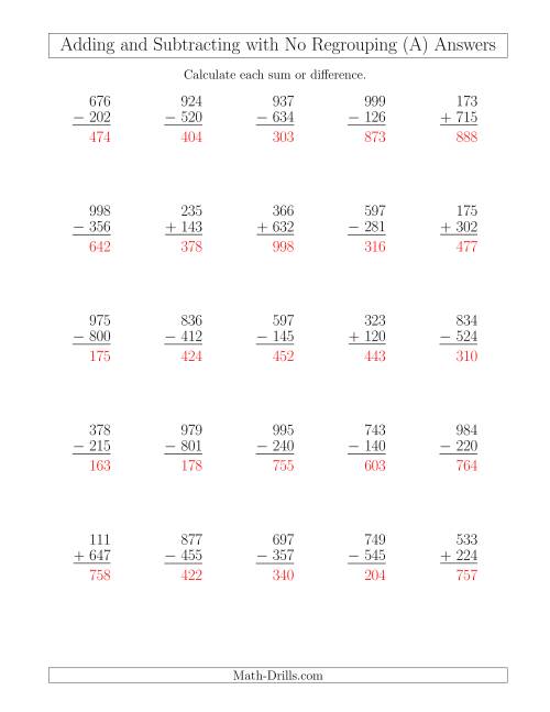 3 digit addition and subtraction worksheet with regrouping