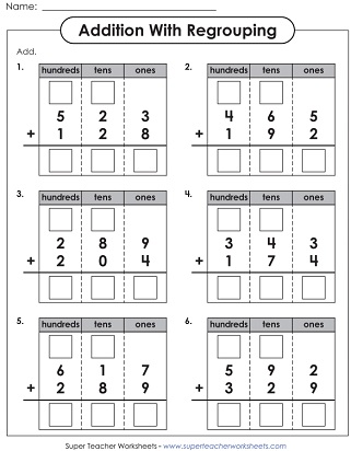 3 digit addition worksheet free