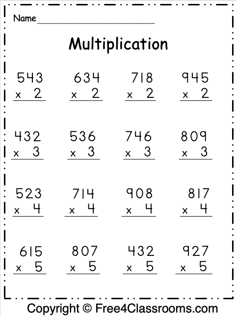 3 digit by 3 digit multiplication worksheet