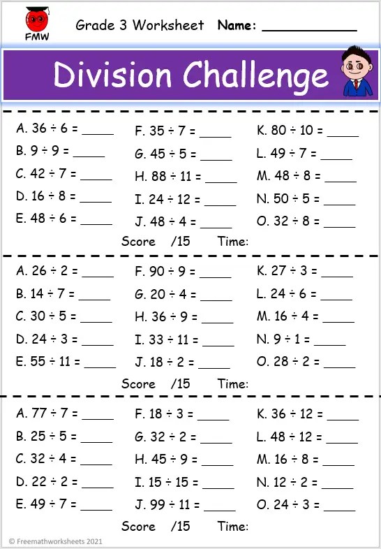 Grade 3 Division Worksheets | Free Worksheets | Printables