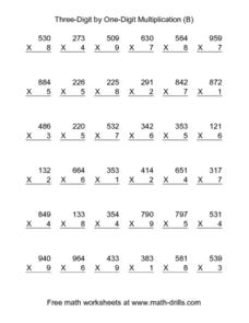 3 digit multiplication worksheet grade 6