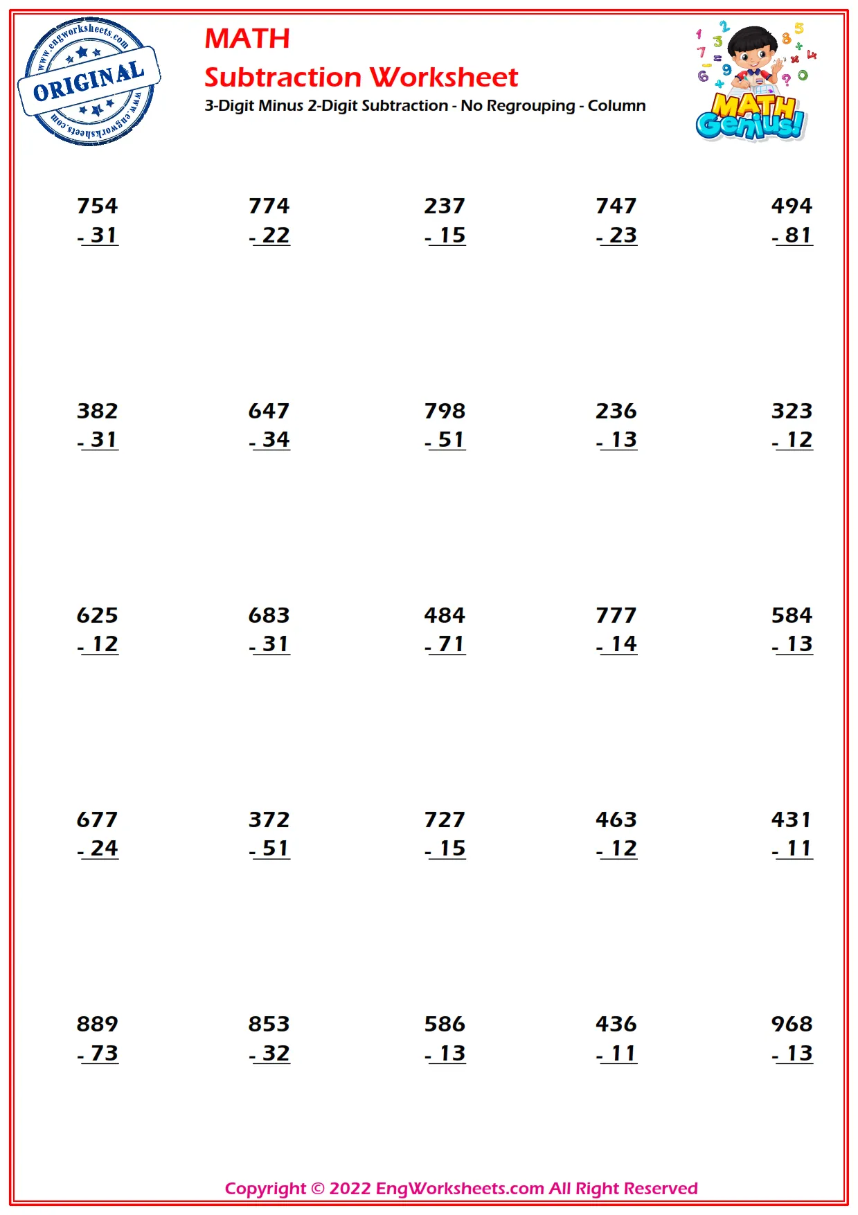 3 digit subtraction with regrouping across zeros worksheet
