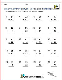 3 digit subtraction without regrouping worksheet 2nd grade