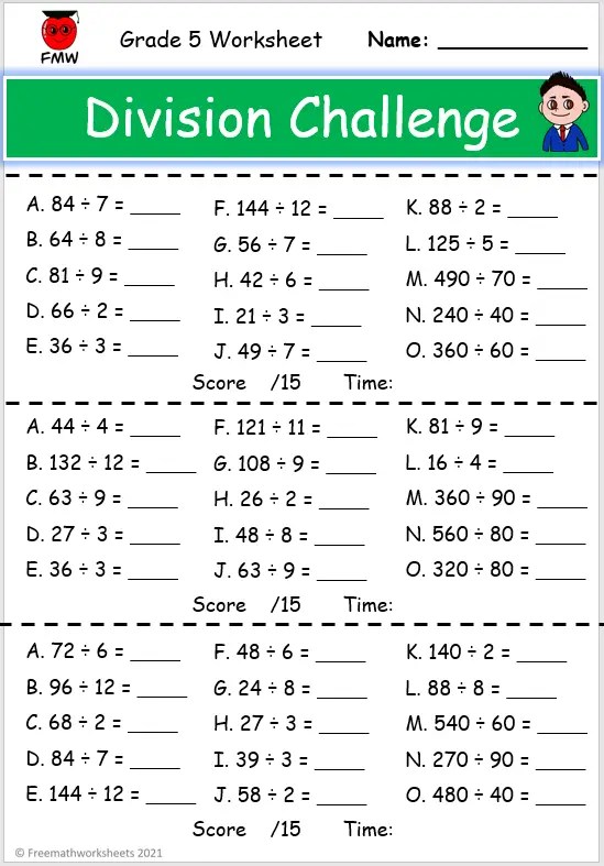 Grade 5 Division Worksheets | Free worksheets | Printables
