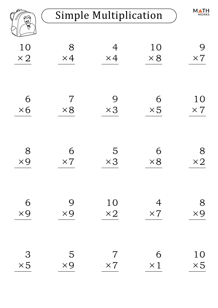 Multiplication Worksheets Grade 3 with Answer Key