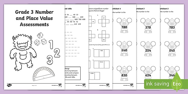 Grade 3 Number And Place Value Assessment Pack - Twinkl
