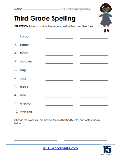 3rd Grade Spelling Words Worksheets - 15 Worksheets Library