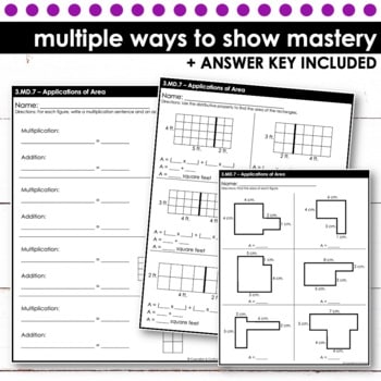Application of Area | Third Grade Math 3.MD.7 • Cupcakes &  Curriculum