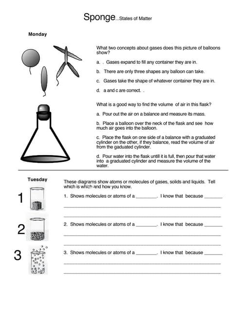 States of matter (Worksheet 8) | PDF
