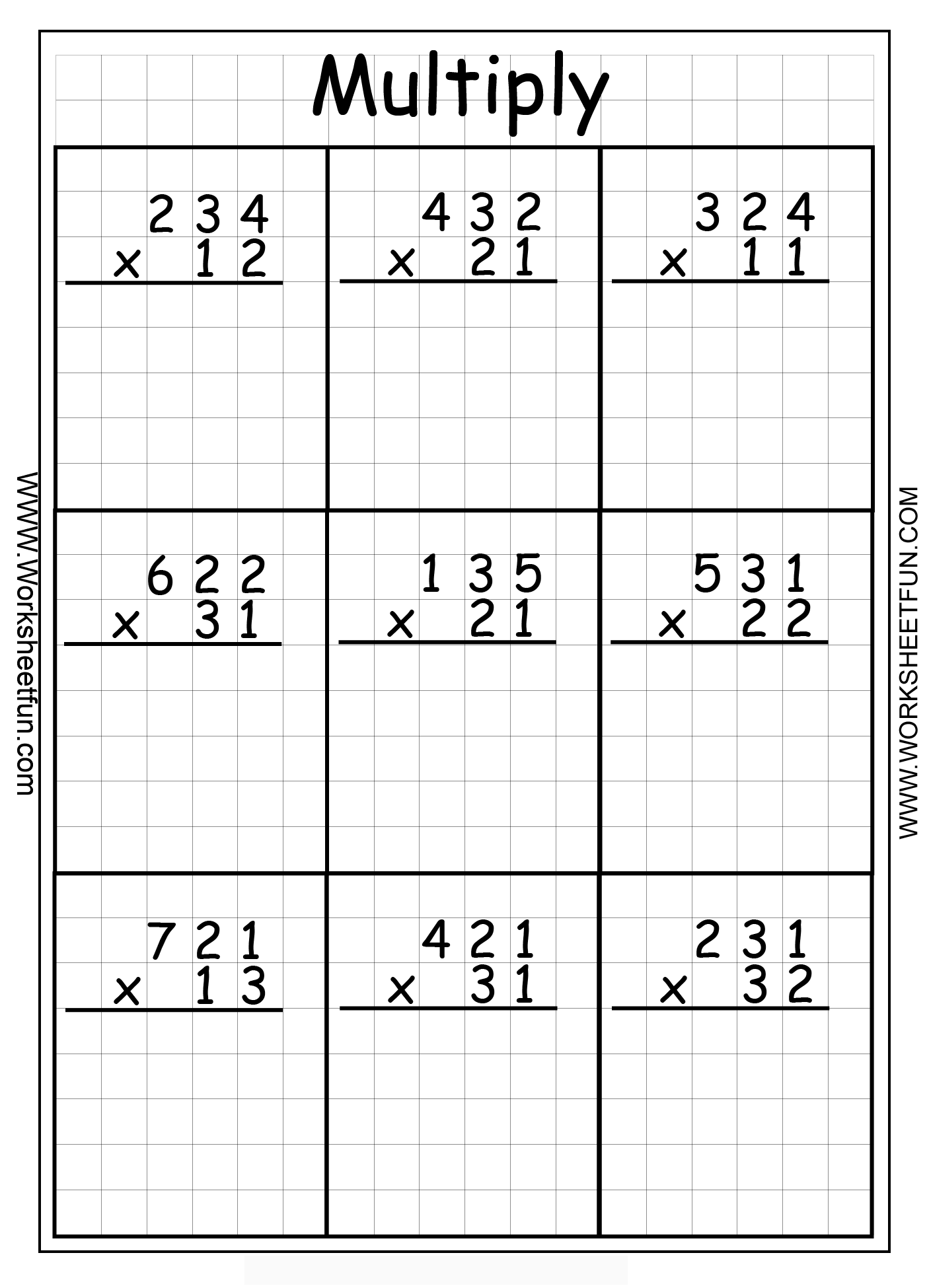 3 x 2 Multiplication Worksheet | Free Printable PDF