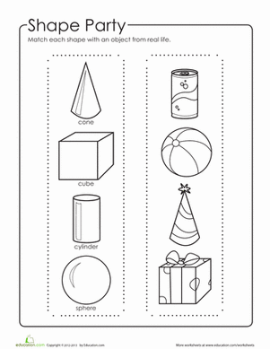 3d geometric shapes worksheet