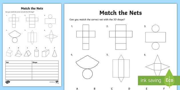 3D Geometry Nets Printable Set | NZ Maths Resources - Twinkl