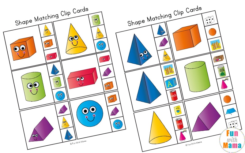 3D Shape Worksheets - Fun with Mama