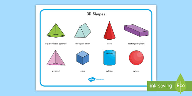 3D Shapes Word Mat (teacher made) - Twinkl