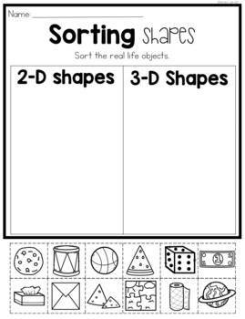 3d shapes worksheet kindergarten