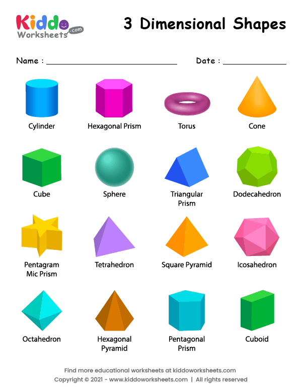 3d shapes worksheet pdf