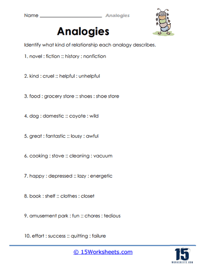 Analogies Worksheets - 15 Worksheets Library