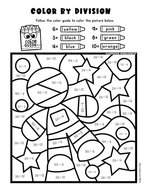 Color By Number Printables - Superstar Worksheets - Worksheets Library