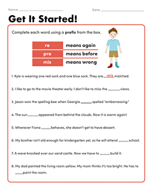 Prefixes: Get It Started! | Interactive Worksheet 