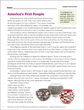 3rd grade compare and contrast passages worksheet