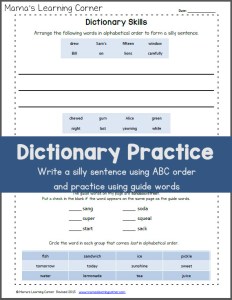 3rd grade dictionary skills worksheet