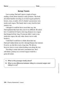 Fluency Passages, 3rd Grade Worksheet for 3rd Grade | Lesson Planet