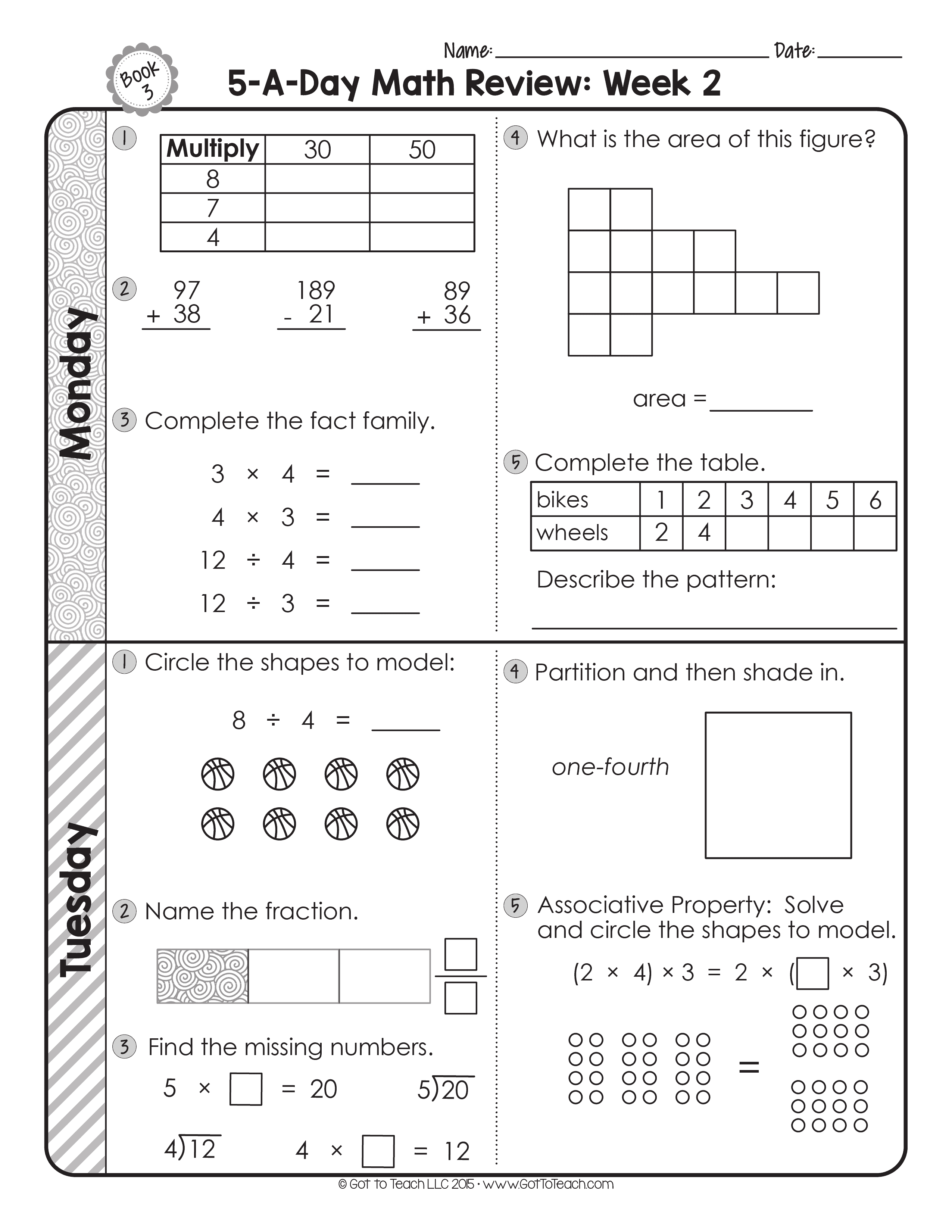 3rd grade fraction answers 1 12