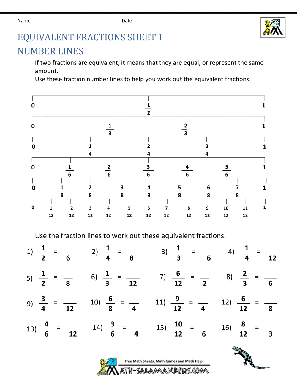 3rd grade fraction answers 1 12