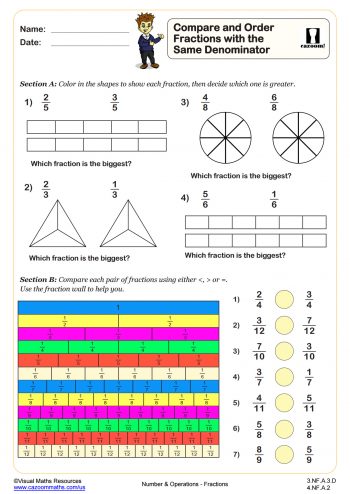 3rd grade fractions worksheet pdf
