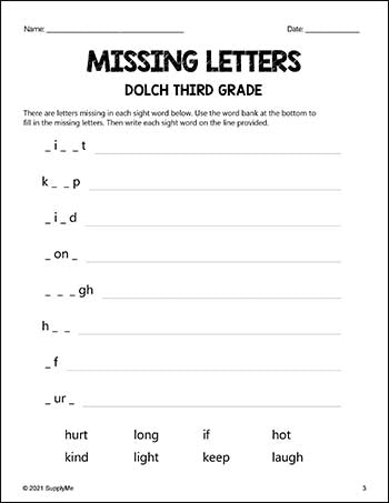 3rd grade free worksheet
