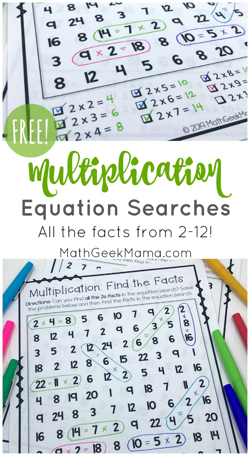 FREE} Equation Search: Fun Multiplication Games for 3rd Grade