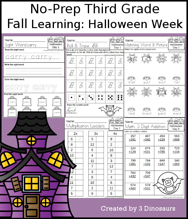 3rd grade halloween worksheet