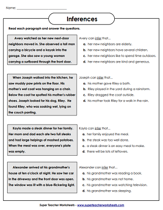 Inference Worksheets