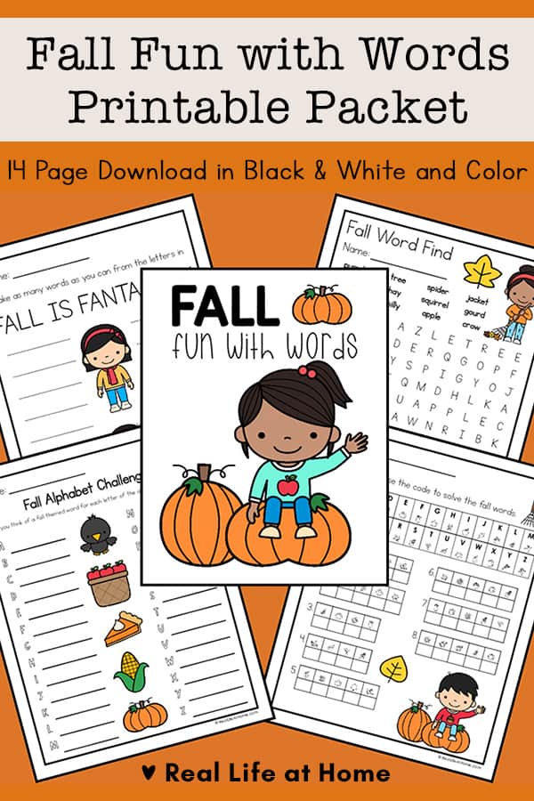 Fun Fall Word List Activities Printable Worksheets (1st - 3rd Grade)