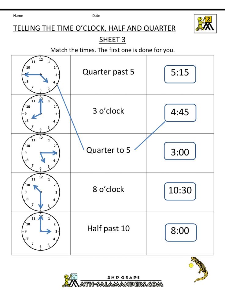 3rd grade math clock worksheet